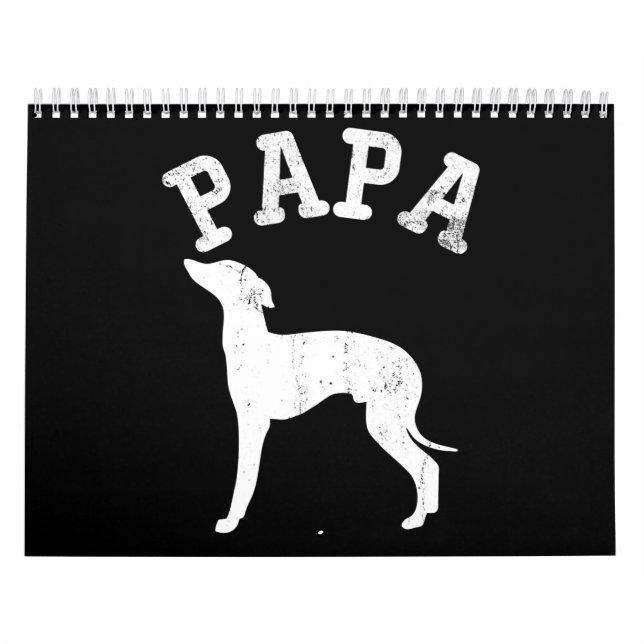Calendário Papa Italiano Greyhound Funny Gift Pai (Capa)