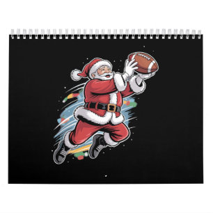 Calendário Papai Noel jogando futebol americano no Natal