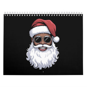 Calendário Papai Noel Preto Xmas Papai Noel Afro Americano Ne