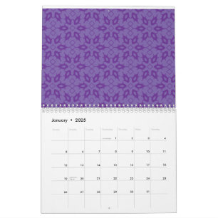 Calendário Papel branco de embrulho com padrão repetitivo de