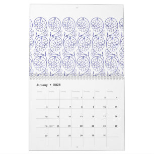 Calendário Papel branco de embrulho com uma parte sutil e rep