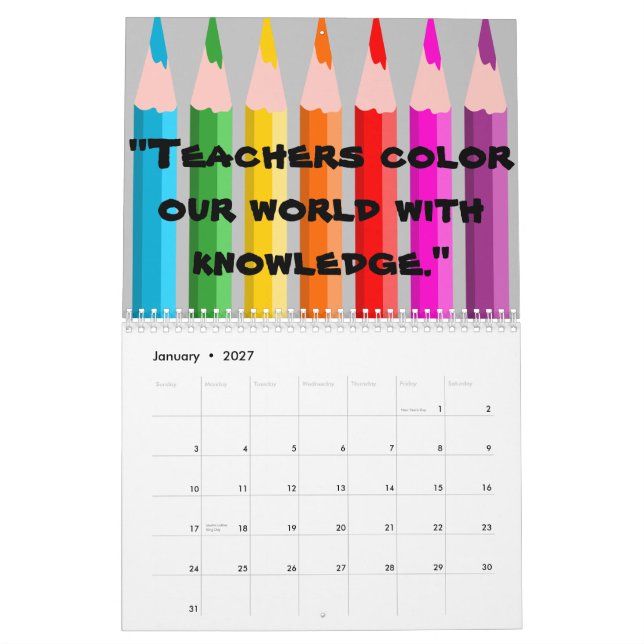 Calendário para Professores (Jan 2027)