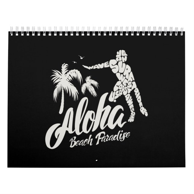 Calendário paraíso da praia de Aloha (Capa)