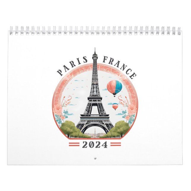 Calendário Paris França 2024 Calendários, Paris França 2024 (Capa)