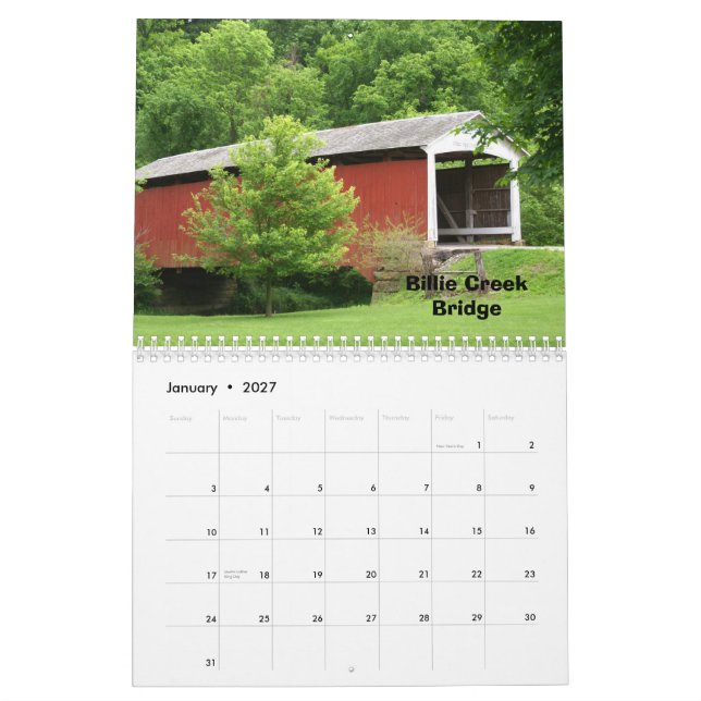 Calendário Parke County Indiana (Jan 2027)