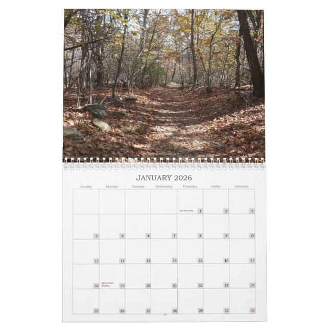 Calendário Parque nacional de Shenandoah (Jan 2026)