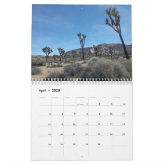 Calendário Parque Nacional Joshua Tree 2020 Calendar