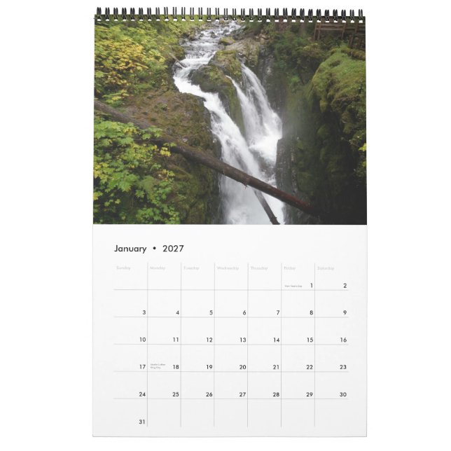 Calendário Parque nacional olímpico, área do solenóide Duc (Jan 2027)