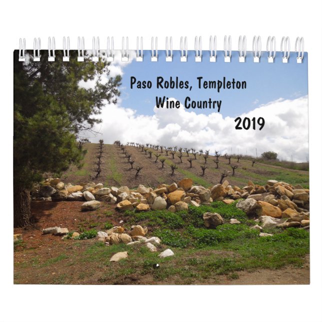 Calendário Paso Robles, cenas 2019 da região vinícola de (Capa)