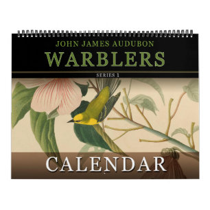 Calendário Pássaros das toutinegras de John Audubon do