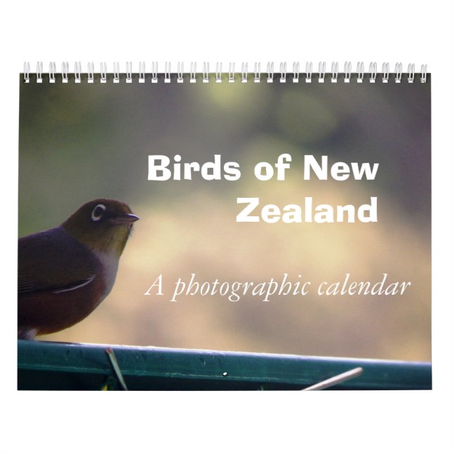 Calendário Pássaros de Nova Zelândia (Capa)