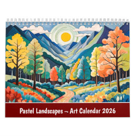 Calendário Pastel Landscapes – Art Calendar 2026