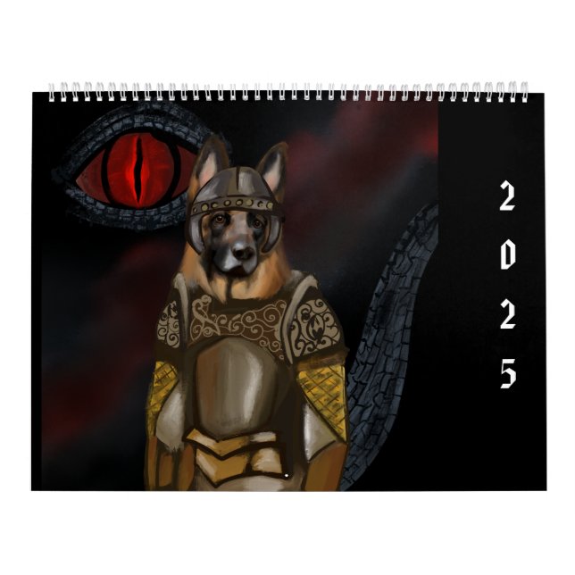 Calendário Pastor Alemão  “Dragons & Dogs “ (Capa)