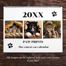 Paw Imprime Pet Cat Photo Art Large