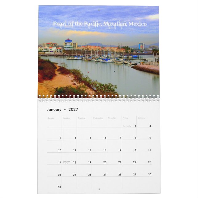 Calendário Peal do Mazatlan pacífico Calander 2013 (Jan 2027)