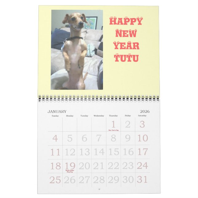 Calendário Peanut, Chiweenie (Jan 2026)