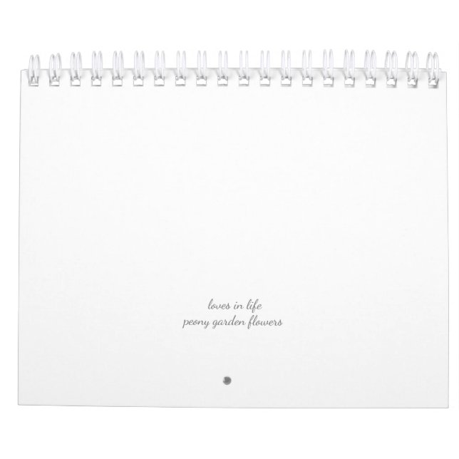 Calendário Peony Flower (Verso)