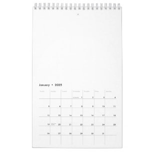 Calendário Pequeno de Página Única, Branco