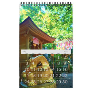 Calendário pequeno do Templo de Sapo Japonês 