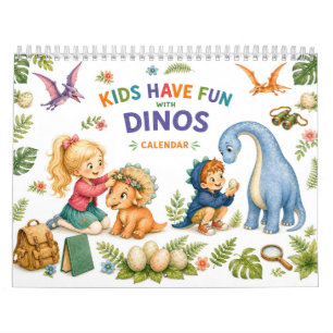 Calendário Pequenos Exploradores & Dinossauros Fofos – Parede