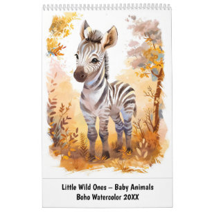 Calendário Pequenos Selvagens – Bebês Animais em Aquarela Boh