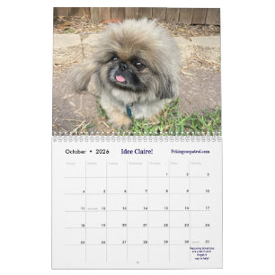 Calendário Pequinês de Liz E. 2026