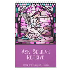 Calendário Pergunte, Acredite, Receba o Vidro Anjo Armado 202