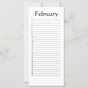 Calendário perpétuo fevereiro
