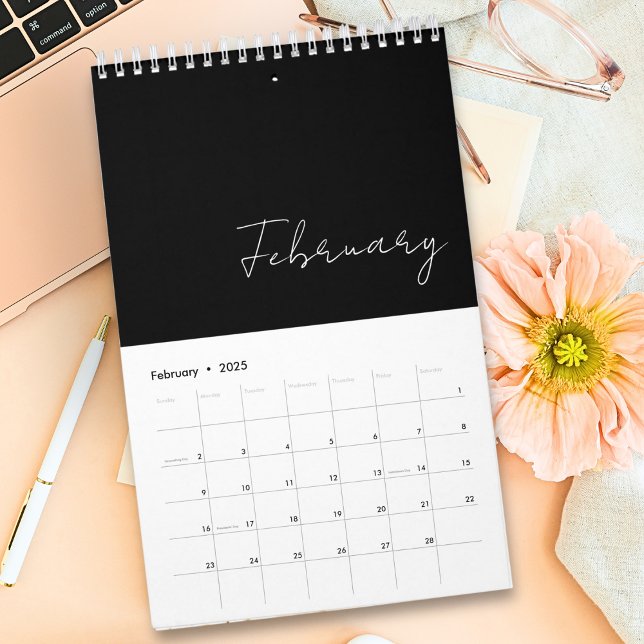 Calendário Personalização da Tipografia de Script Mínimo Bran (Criador carregado)