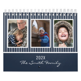 Calendário Personalização de Foto da Família Moderna Simples 