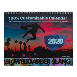 Calendário Personalização do Skaterboarder Slang