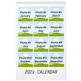 Calendário Personalização minimalista da colagem de fotos mod