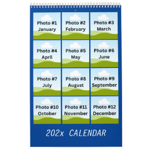 Calendário Personalização minimalista da colagem de fotos mod