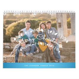 Calendário Personalizado 2016 Azul Feliz Natal