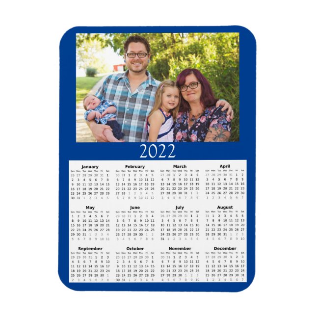 Calendário Personalizado 2022 Mini Ímã Foto (Vertical)