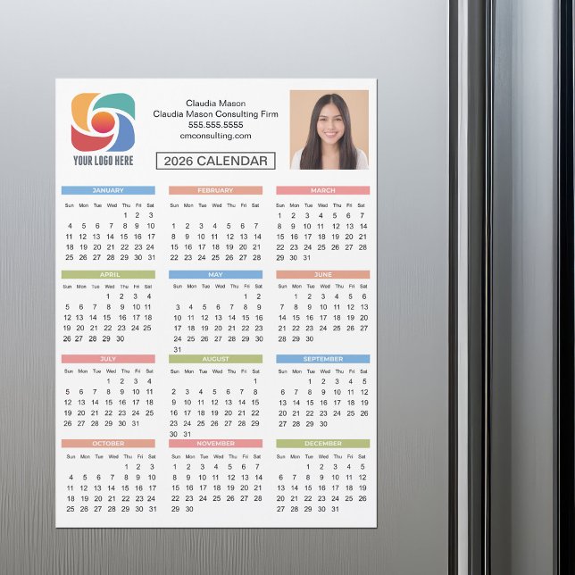Calendário Personalizado 2026 Logotipo da empresa  (Criador carregado)