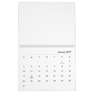 Calendário Personalizado 28 cm C x 36 cm L Números Clássicos