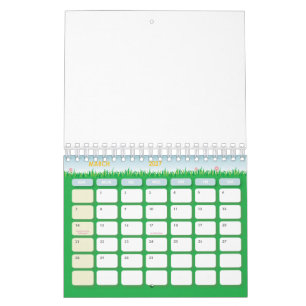 Calendário Personalizado 5.5" L x 7" W Temporadas Coloridas