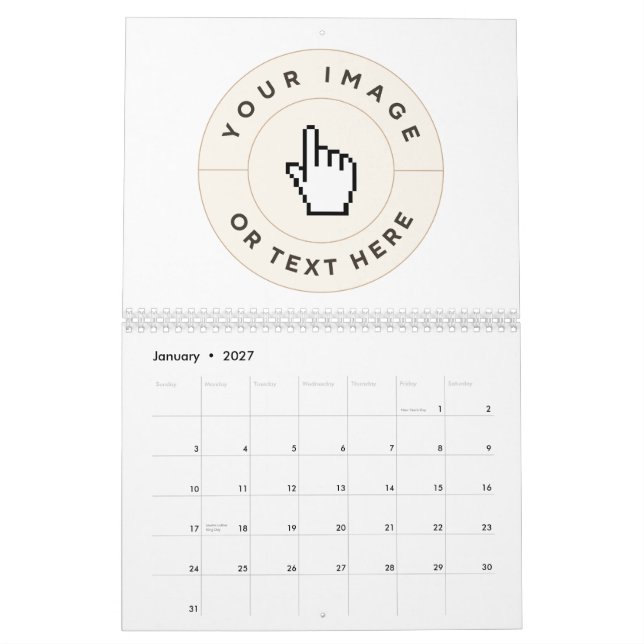 Calendário - Personalizado (adicionar imagem/texto (Jan 2027)