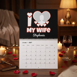Calendário Personalizado Amo Minha Esposa - Adicionar Nome e