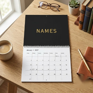 Calendário Personalizado Com 14 Sobrenome ou Apelido Neles