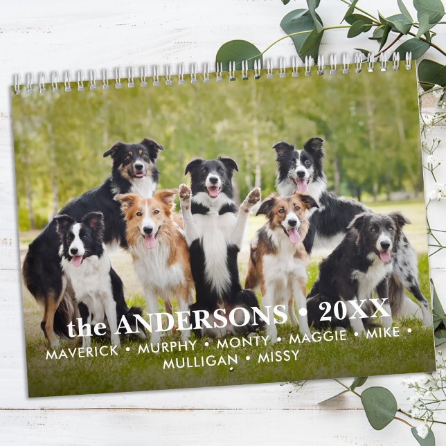 Calendário Personalizado da Família Dog Lovers 2026 Foto Pers (Criador carregado)
