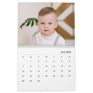 Calendário Personalizado de 14 Fotos do Bebê Menin