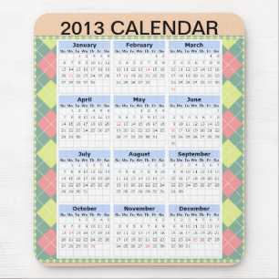 Calendário personalizado de 2013 em um Mousepad
