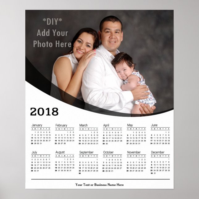 Calendário Personalizado de 2018 com Foto Poster D (Frente)