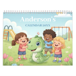 Calendário Personalizado de Aventura dos Dinossaur