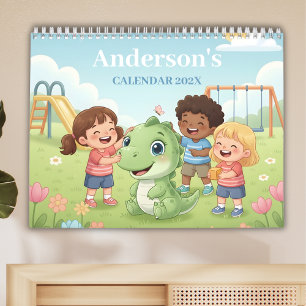 Calendário Personalizado de Aventura dos Dinossaur