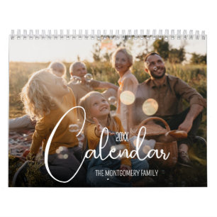 Calendário Personalizado de Família de 12 Meses co