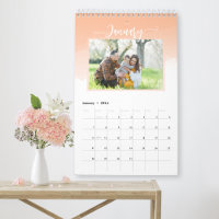 Calendário personalizado de fotografia simples da