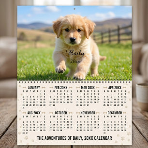 Calendário Personalizado de Fotos de Cachorro Pres